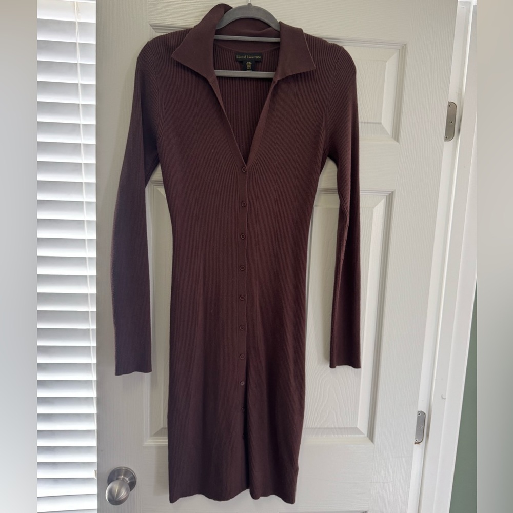 House of Harlow 1960 Brown Long Sleeve Dress